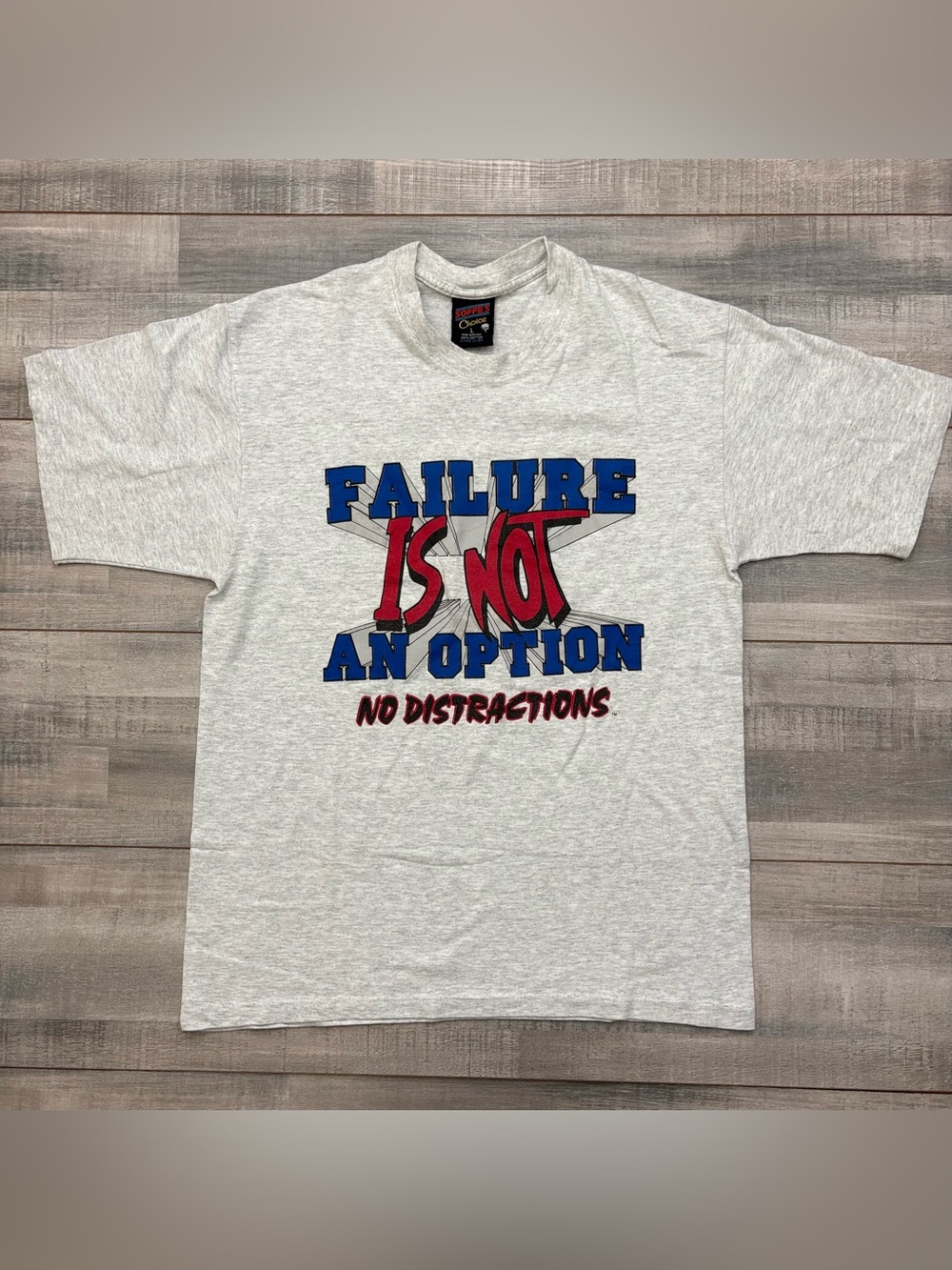 Vintage 90s Soffe’s Failure Is Not An Option No Distractions Shirt Adult Size L